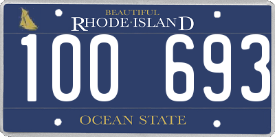 RI license plate 100693