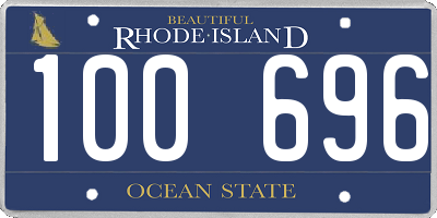 RI license plate 100696