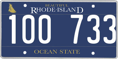 RI license plate 100733