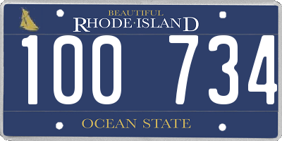 RI license plate 100734