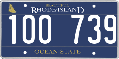 RI license plate 100739