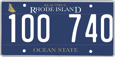 RI license plate 100740