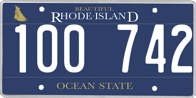 RI license plate 100742