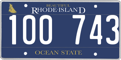 RI license plate 100743