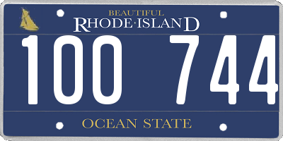 RI license plate 100744