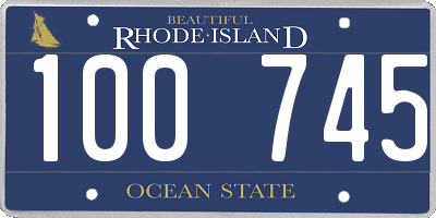 RI license plate 100745