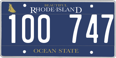 RI license plate 100747