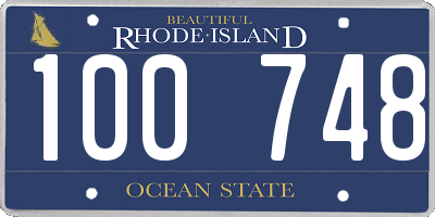RI license plate 100748