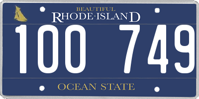 RI license plate 100749