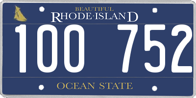 RI license plate 100752
