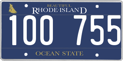 RI license plate 100755