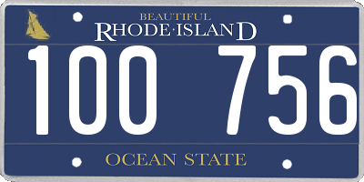 RI license plate 100756