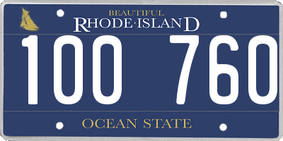 RI license plate 100760