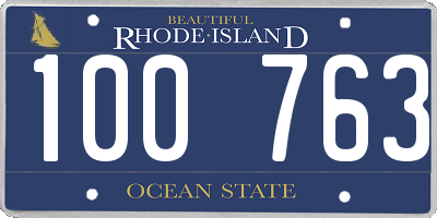 RI license plate 100763