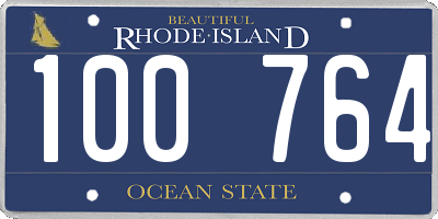 RI license plate 100764