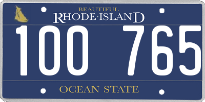 RI license plate 100765