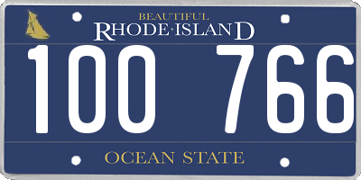RI license plate 100766