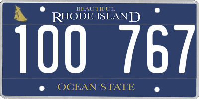 RI license plate 100767
