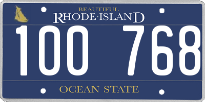 RI license plate 100768