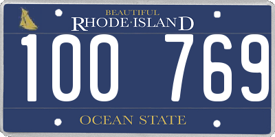 RI license plate 100769
