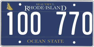 RI license plate 100770