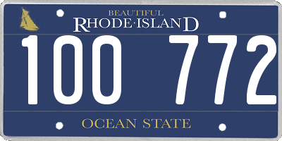 RI license plate 100772