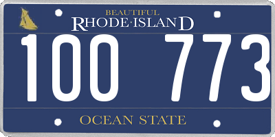 RI license plate 100773
