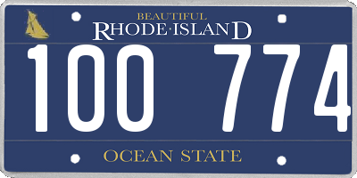 RI license plate 100774