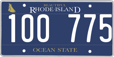 RI license plate 100775