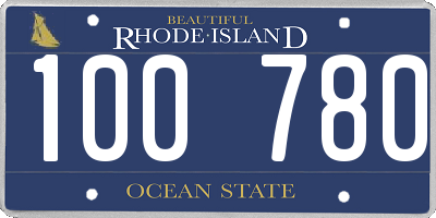 RI license plate 100780