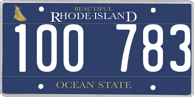 RI license plate 100783