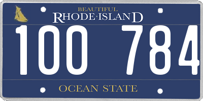 RI license plate 100784