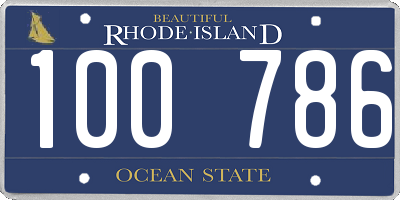 RI license plate 100786