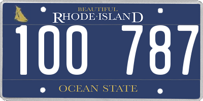 RI license plate 100787