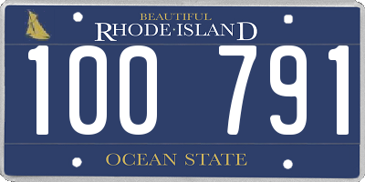 RI license plate 100791