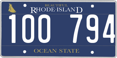 RI license plate 100794