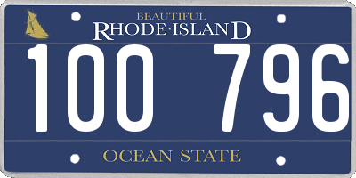 RI license plate 100796