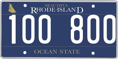 RI license plate 100800
