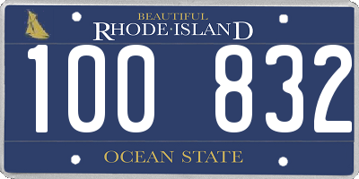RI license plate 100832