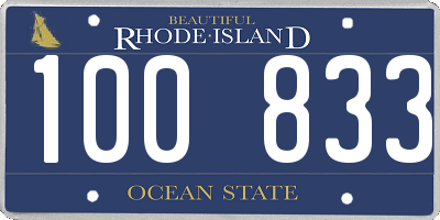 RI license plate 100833