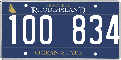 RI license plate 100834