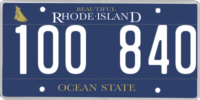 RI license plate 100840
