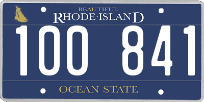 RI license plate 100841