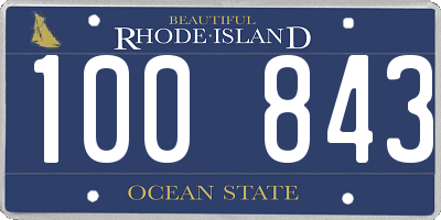 RI license plate 100843