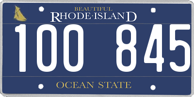 RI license plate 100845