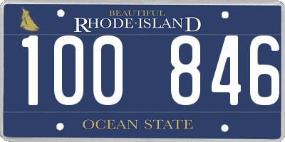 RI license plate 100846