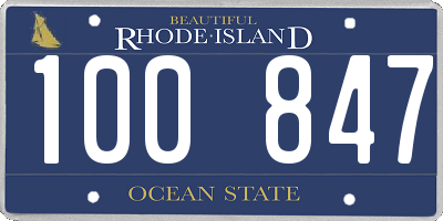 RI license plate 100847