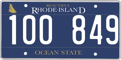 RI license plate 100849