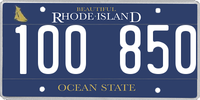 RI license plate 100850