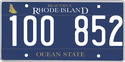 RI license plate 100852
